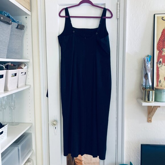 NWOT Abercrombie & Fitch Black Stretch Column Midi Dress - Picture 5 of 6